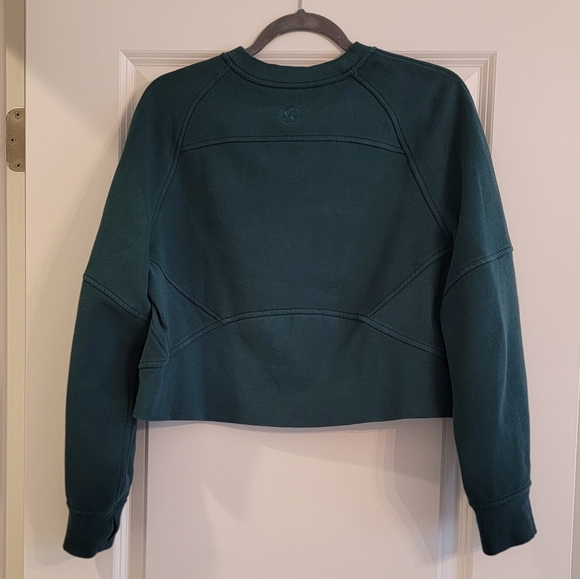 lululemon athletica Forest Green Cropped Crew Sweatshirt - Picture 3 of 6